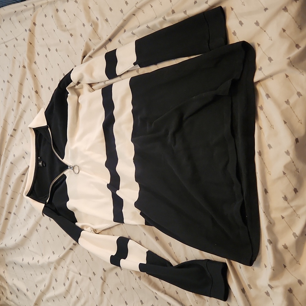 Volcom Striped Black and Cream Mini Dress